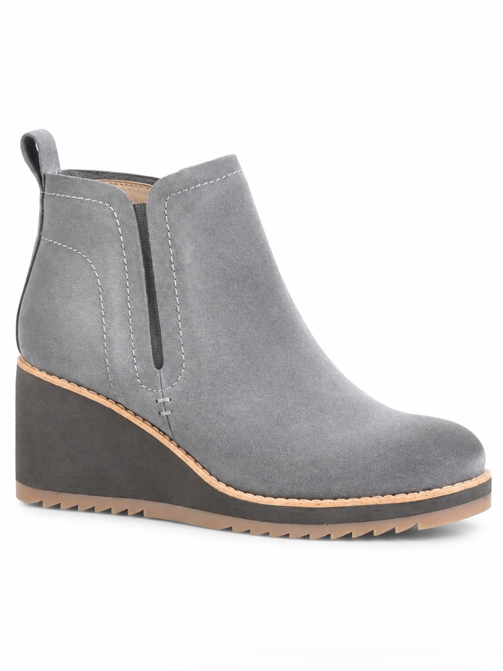 Söfft – Emeree Waterproof Suede Wedge Chelsea Booties – Mushroom Gray – Sz. 8